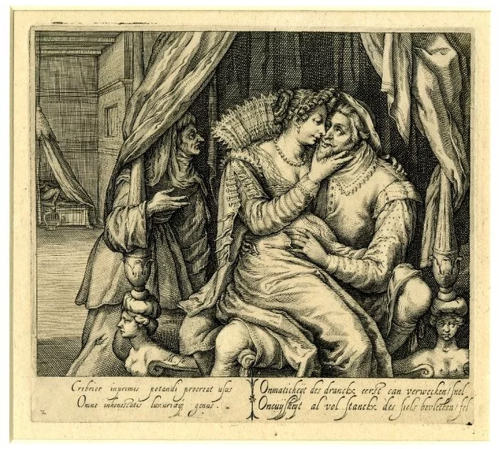 Good night ! - Graphics, Engraving, Netherlands (Holland), Girls of easy virtue, Men, Canopy, Brothel, Old woman