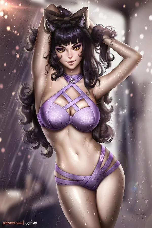 Blake Belladonna - NSFW, Аниме, Не аниме, Арт, RWBY, Anime Art, Blake Belladonna, Animal Ears, AyyaSAP