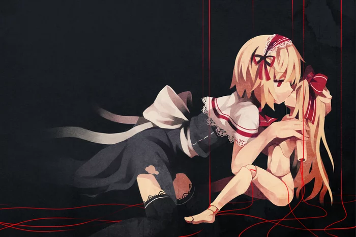 Alice - Touhou, Alice margatroid, Anime art, Anime, Zettai ryouiki, Art, Shanghai Doll, 