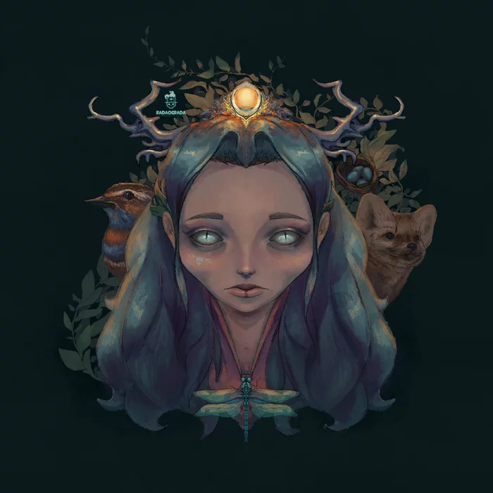 Daughter of the Forest - My, Illustrations, Animation, Art, Forest, Video