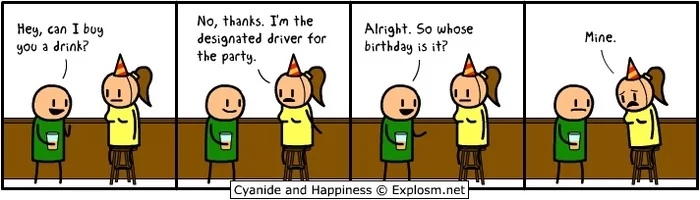 Did this happen to you?! - Cyanide and Happiness, Comics, Birthday, Party, Alcohol, Driver