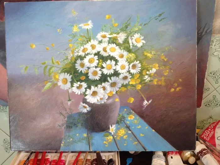 Daisies - My, Painting, Butter, Canvas, Painting, Chamomile