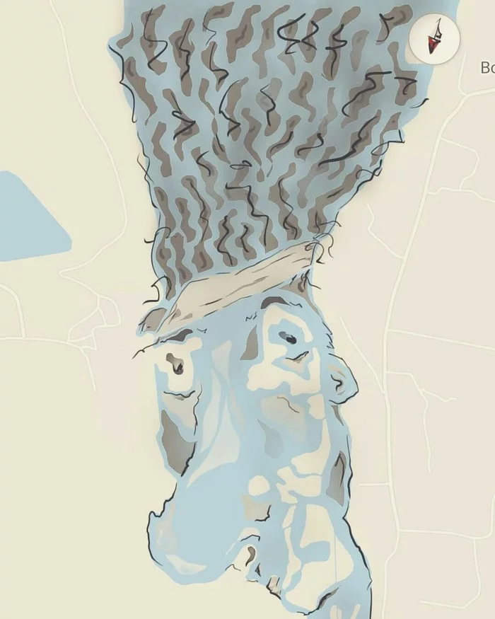 Kartunki (drawings on the map) - My, Digital drawing, Fantasy, Geisha, Sakura, Afro, Longpost