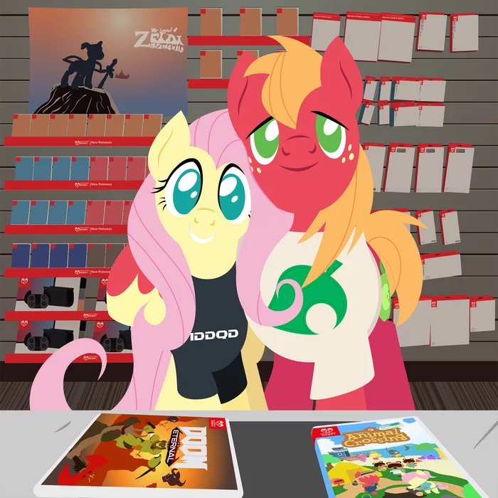 Fans - My little pony, Fluttershy, Big Macintosh, Doom, Doom eternal, Animal crossing