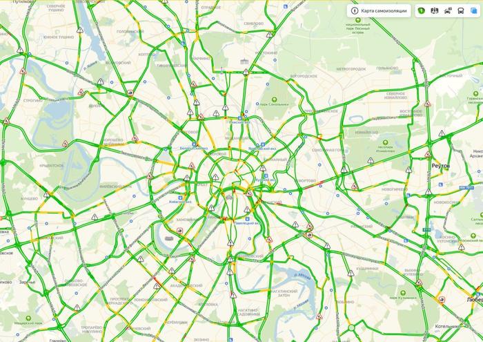 Who dreamed of Moscow without traffic jams? - Coronavirus, Traffic jams, Moscow, Memes, Yandex.