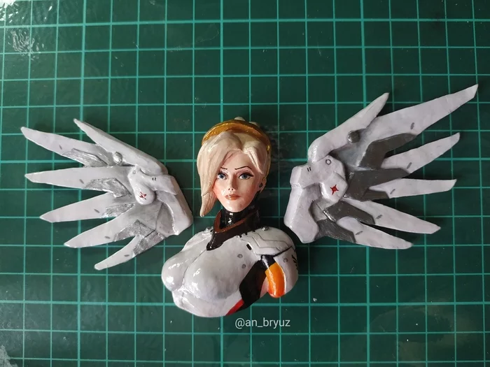 Handmade Overwatch Badges - My, Overwatch, Gamers, Polymer clay, Computer games, Relaxation, Acrylic, Decoration, Video, Longpost, Mercy