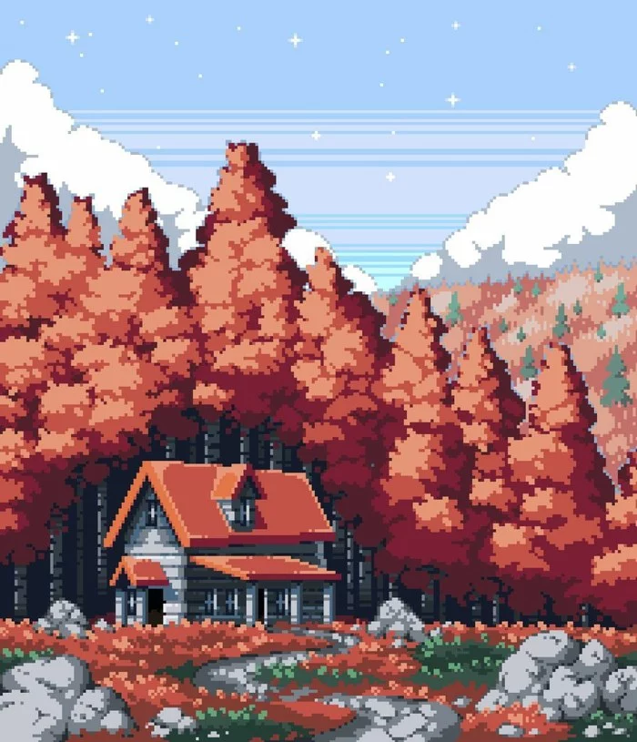 Hut - Pixel Art, Pixel