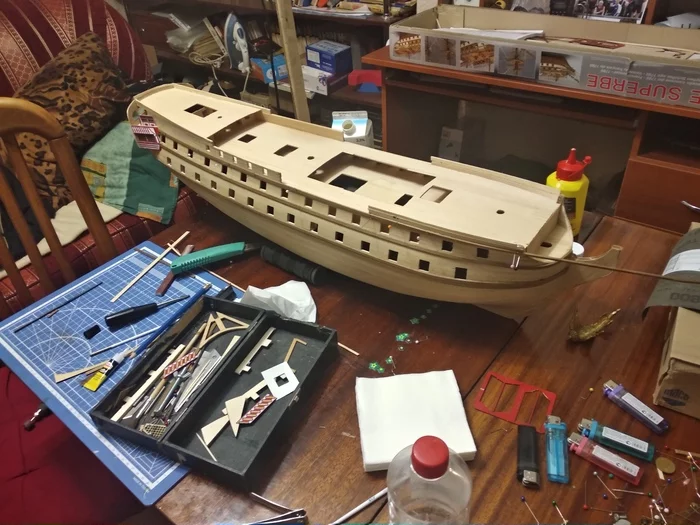 My Le Superbe part three, intermediate - My, Stand modeling, Ship modeling, Le Superbe, Ship, Sailboat, Longpost