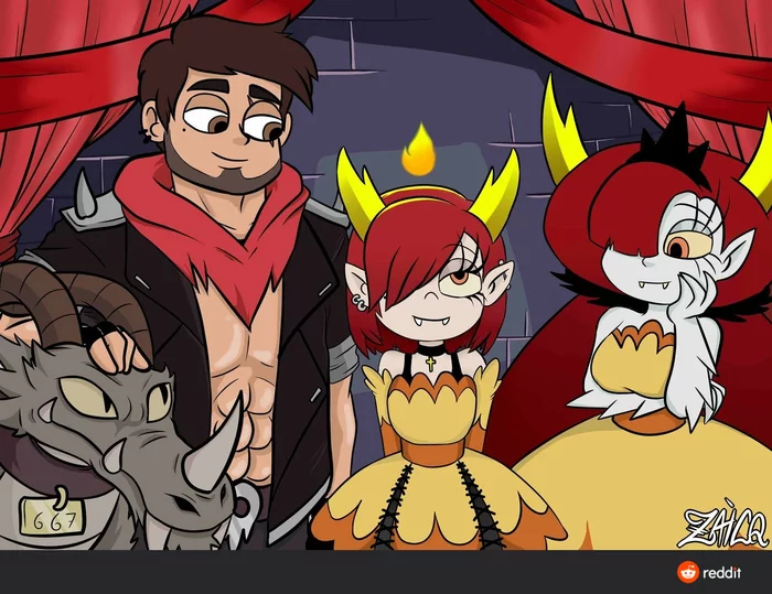 Marco Hekapu and their daughter Samantha - Star vs Forces of Evil, Hekapoo, Art, Marco diaz