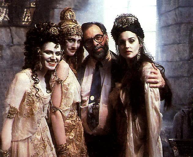 Monica Bellucci, Francis Ford Coppola and a pair of vampires on the set of Dracula 1992 - Monica Bellucci, Francis Ford Copolla, Bram Stoker's Dracula, Filming