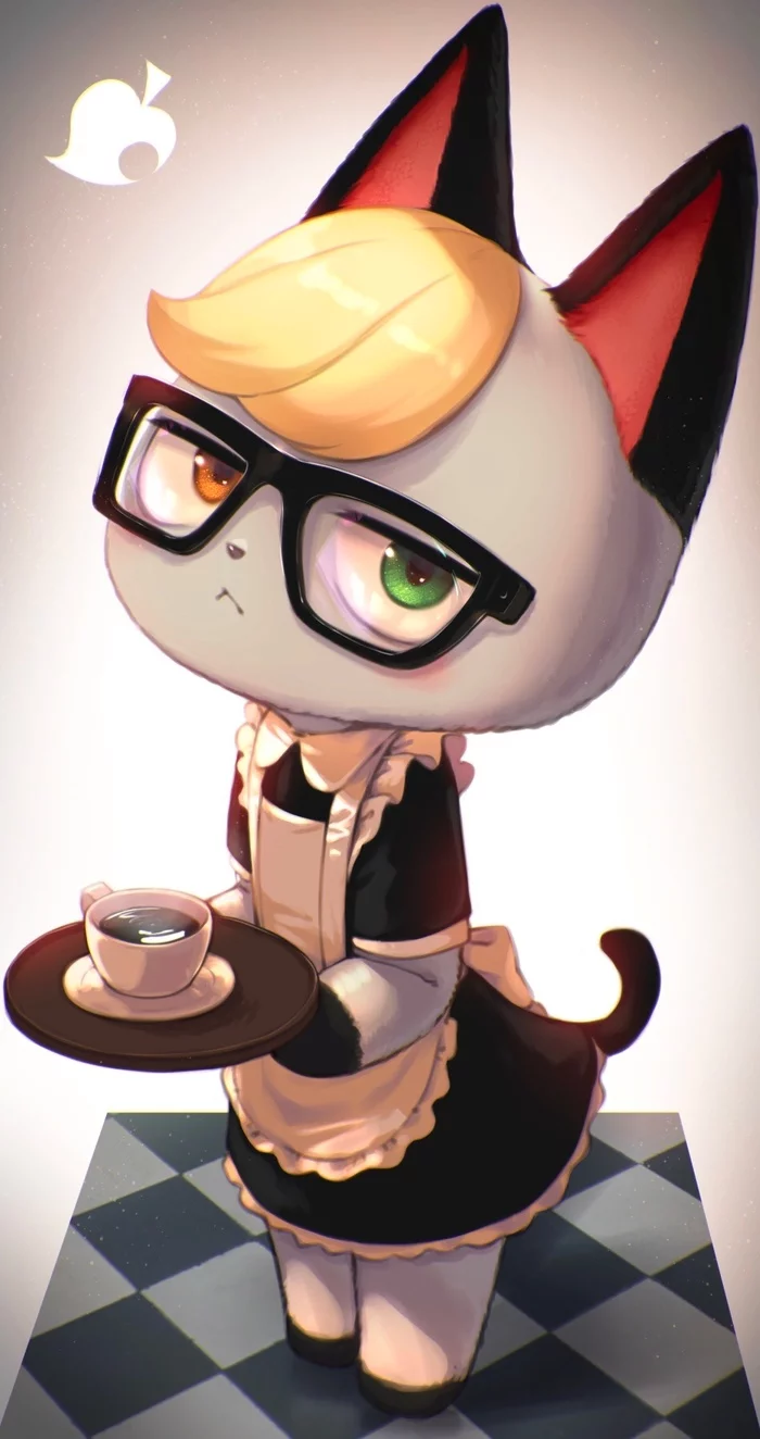 Raymond - Hizake, Animal crossing, Games, Art, Housemaid, Its a trap!, Furry art, Trap Art, Furry trap, Furry feline, Femboy, Crossdressing, Furry, Furry cat, Raymond (Animal Crossing)