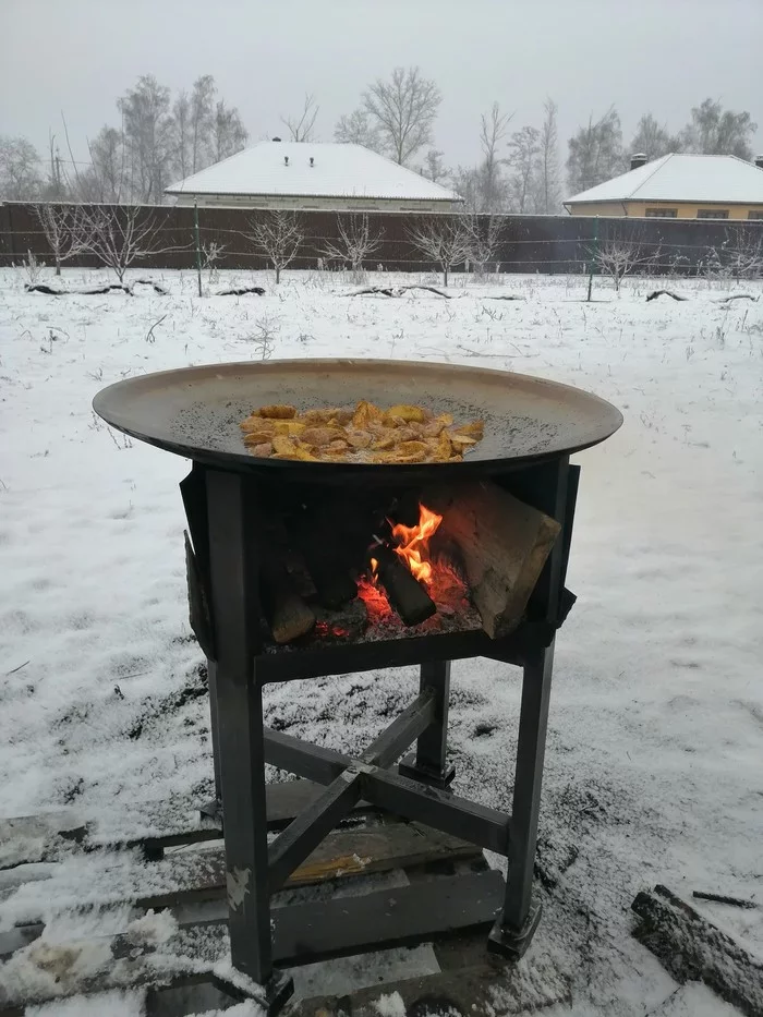 A real machine operator's frying pan - version two - My, I share, Welding, With your own hands, Rukozhop, Brazier, Longpost, Needlework with process