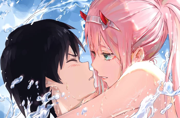 DARLING in the FRANXX - Anime, Anime art, Darling in the Franxx, Hiro, Zero two