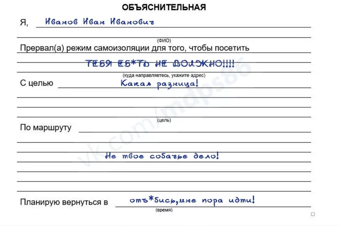 Жителей Сургута попросили писать объяснительные перед выходом из дома - Моё, Сургут, Самоизоляция, Власть, Мат