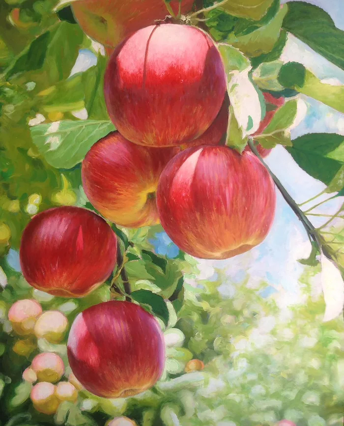 Apples - My, Apples, Painting, Canvas, Butter, Art