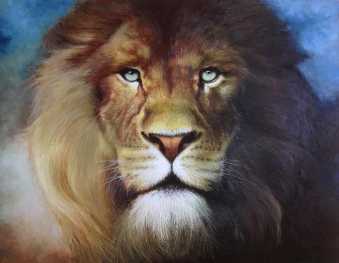 Aslan - My, Aslan, a lion, Oil painting, Butter, Canvas, Painting