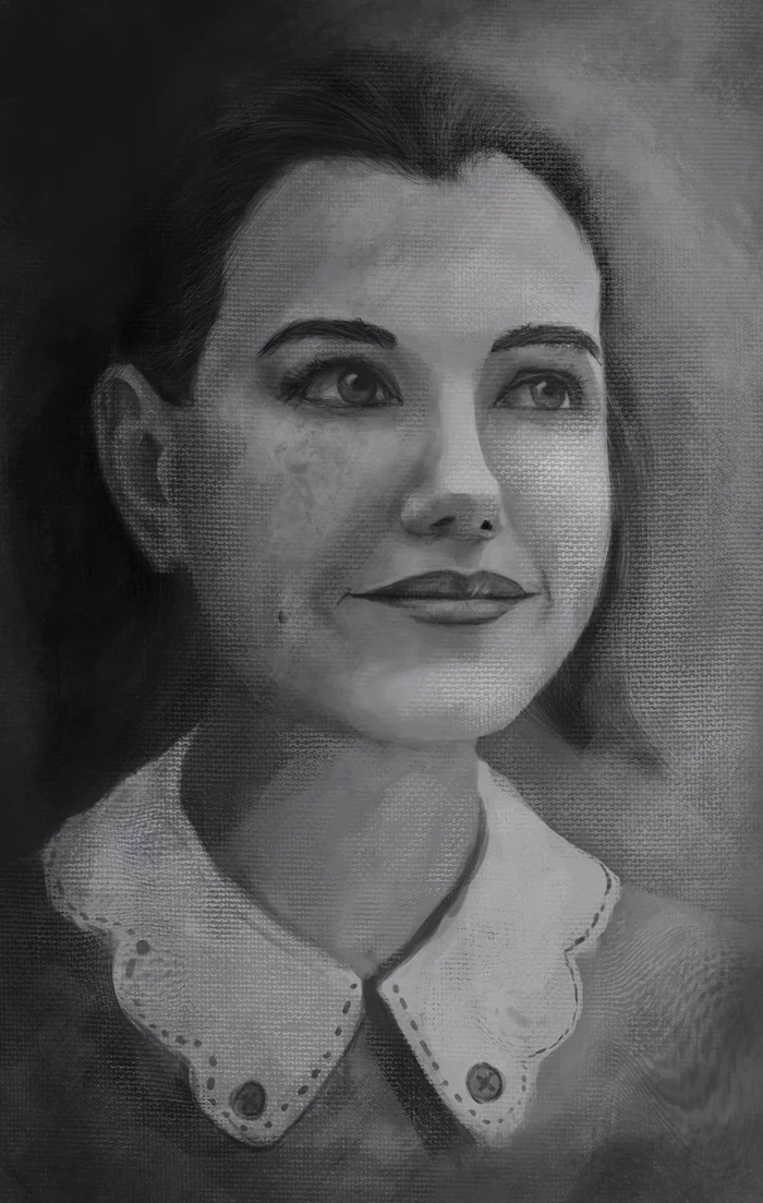Texture brush test - My, Digital drawing, Portrait