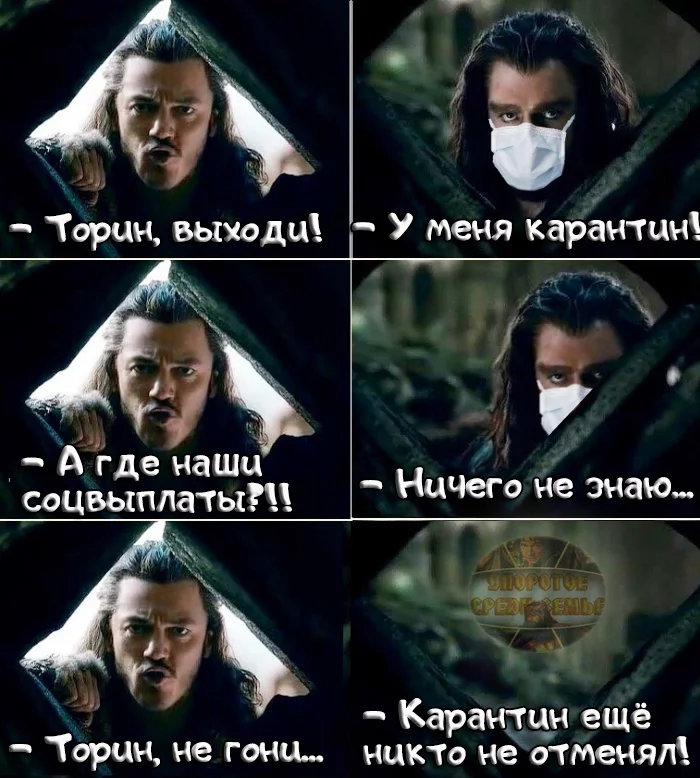 Thorin in quarantine - My, Persistent Middle-earth, The hobbit, Bard, Thorin Oakenshield, Quarantine, Erebor