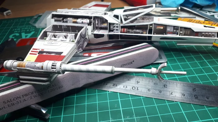 Звёздный истребитель T-65 «X-wing» - Моё, Papercraft, Да пребудет с тобой сила, Star Wars, Времяпрепровождение, R2-D2, Космос, Длиннопост