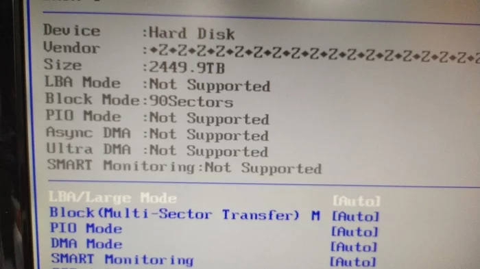 How does bios recognize a 4000 TB drive? - My, Sysadmin, Humor, Everyday life of a sysadmin