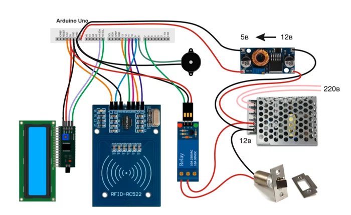 Electronic lock controlled by RFID module + card - My, Arduino, Ardublock, Video