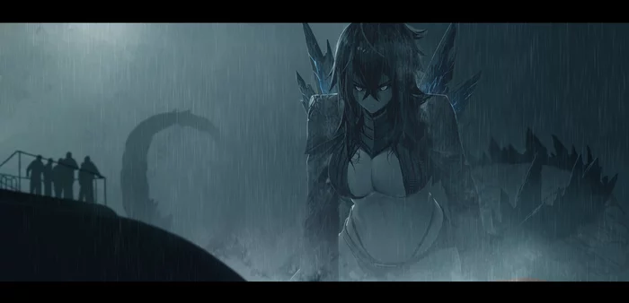 Godzilla, the Queen of the Monsters - Anime, Anime art, Humanization, Godzilla