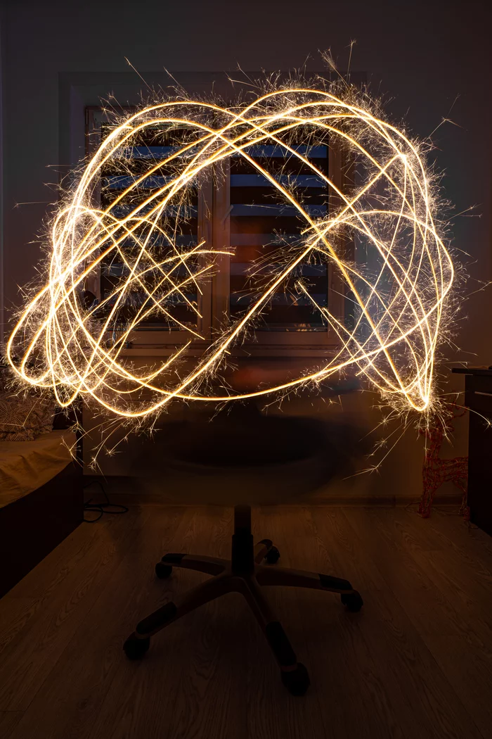 When there are several packs of sparklers, a swivel chair and an awl in the ass - My, The photo, Photographer, Instagram, Bengal lights, Long exposure, Longpost