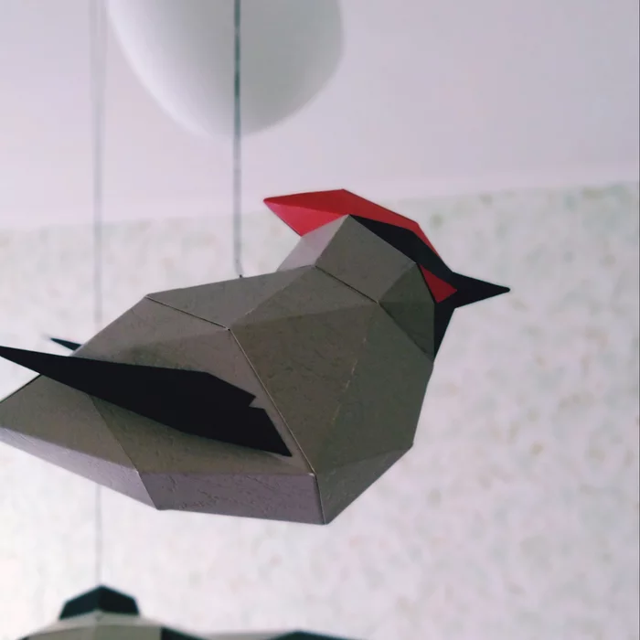 Paper modeling: even more low-poly models - My, Needlework without process, Papercraft, Husky, Tyrannosaurus, Peacock, Longpost
