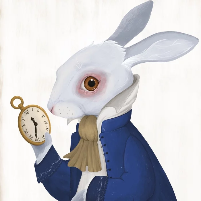 White Rabbit - My, Alice in Wonderland, Digital drawing, Rabbit, Illustrations