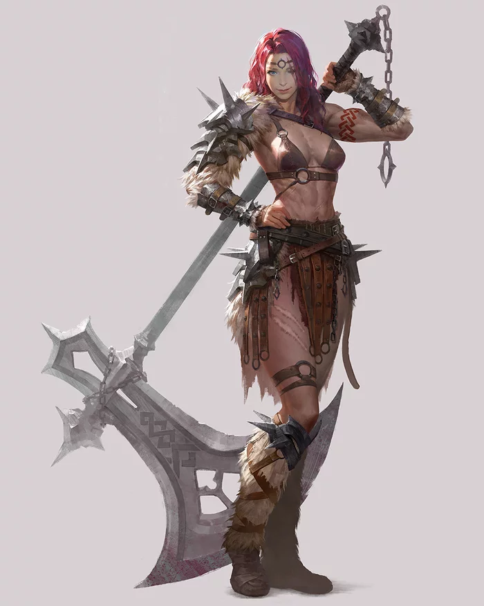 Barbarians - NSFW, Strong girl, Barbarian, Longpost