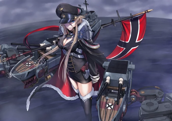 Бисмарк - Аниме, Anime Art, Azur Lane, Bismarck, Pixiv