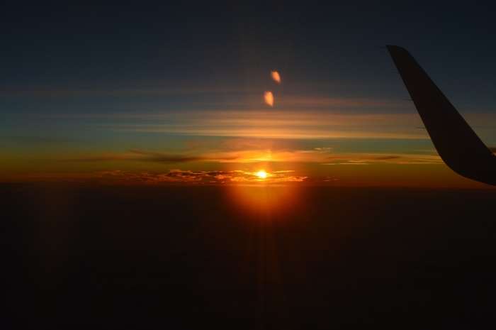Photo from the porthole! - My, The photo, Travels, Porthole, Airplane, Sunset, Clouds, archive, Longpost