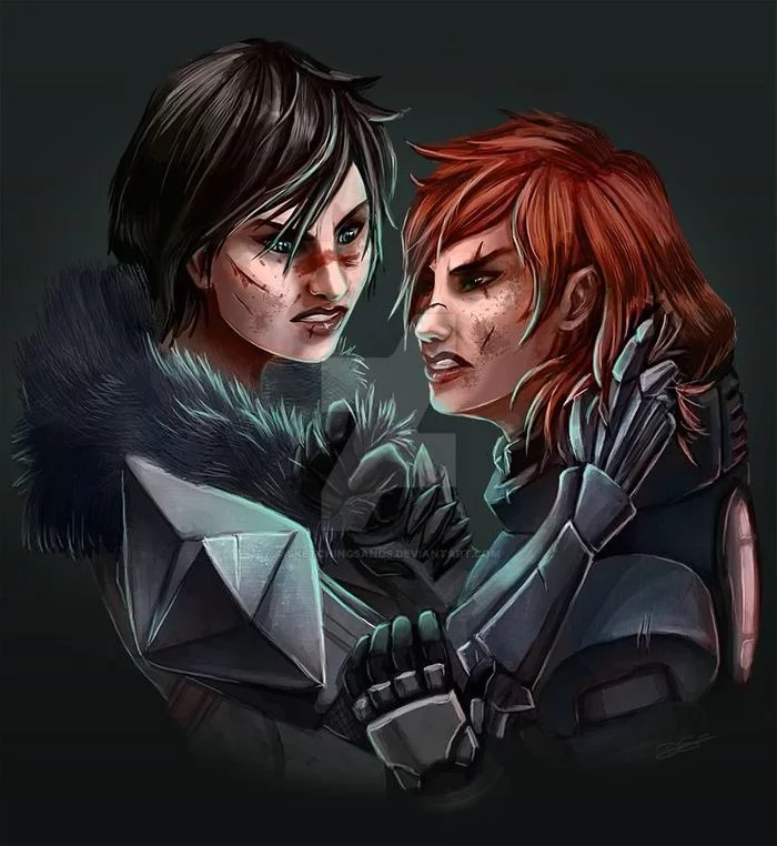 Who would win? - Mass effect, Dragon age 2, Shepard, Hawk, Drawing