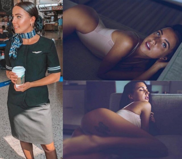 What flight attendants look like at work and outside of it - Girls, Stewardess, Work, Longpost