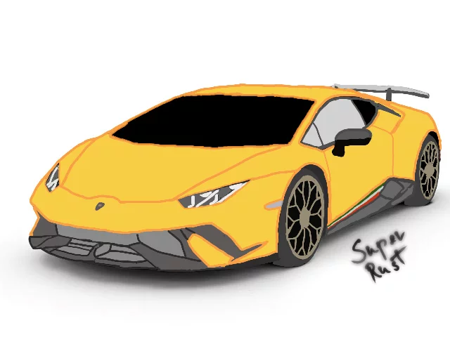 Lamborghini Huracan Perfomante - My, Lamborghini, 2D drawing