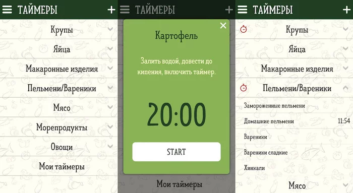 Kitchen Helper - Timers - My, Useful, Cooking, Appendix, Android app, Longpost, Proportions, Preparation, Recipe, Timer