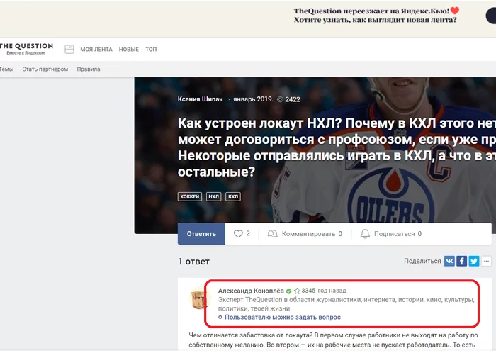 Sashka Konoplev - Russia, Expert, Yandex., Screenshot, Hockey, Thequestion
