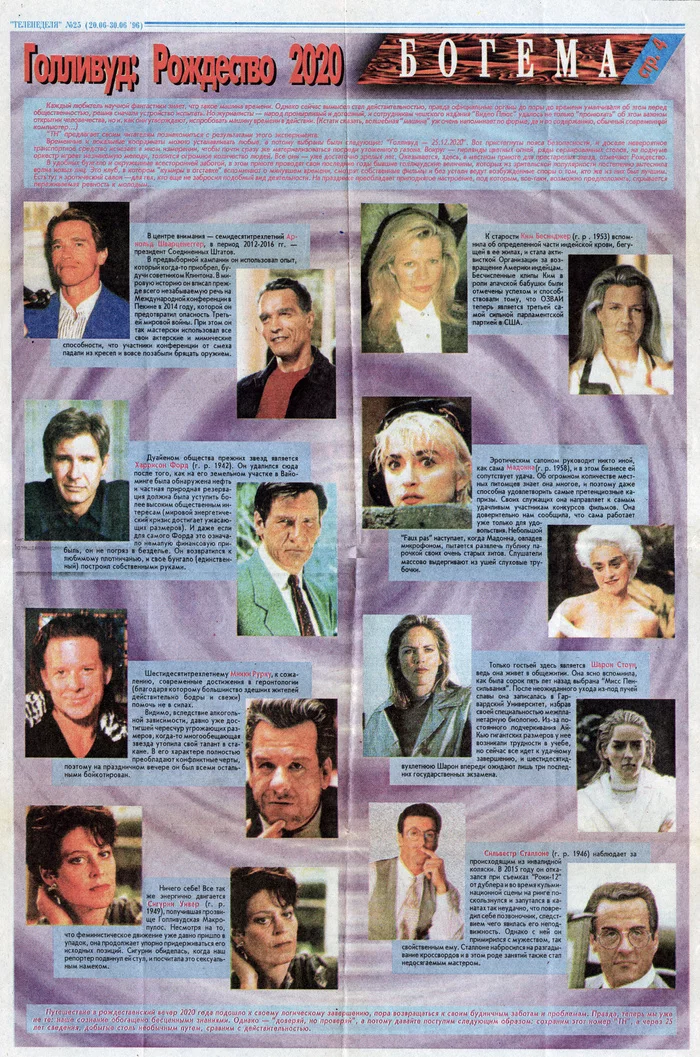 Prediction from 1996 - My, Celebrities, Future, Prediction, Prophecy, Newspapers, Telenedelya, 1996, 2020, Mat