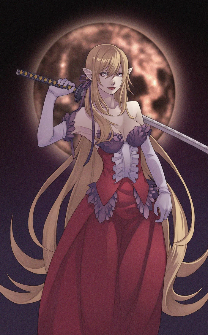 Kiss-Shot Acerola-Orion Heart-Under-Blade - Аниме, Monogatari series, Kizumonogatari, Shinobu Oshino, Anime Art