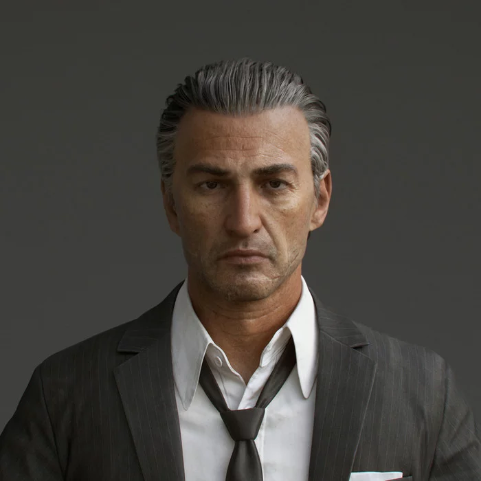 Description: Height 6 feet, gray hair, thin - Computer games, Mafia 2, Mafia 3, Vito Scaletta, 3D modeling, Screenshot