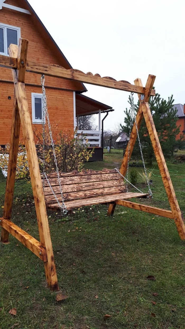 Country swing from scratch - My, Dacha, Swing, Cottage business, Woodworking, Longpost