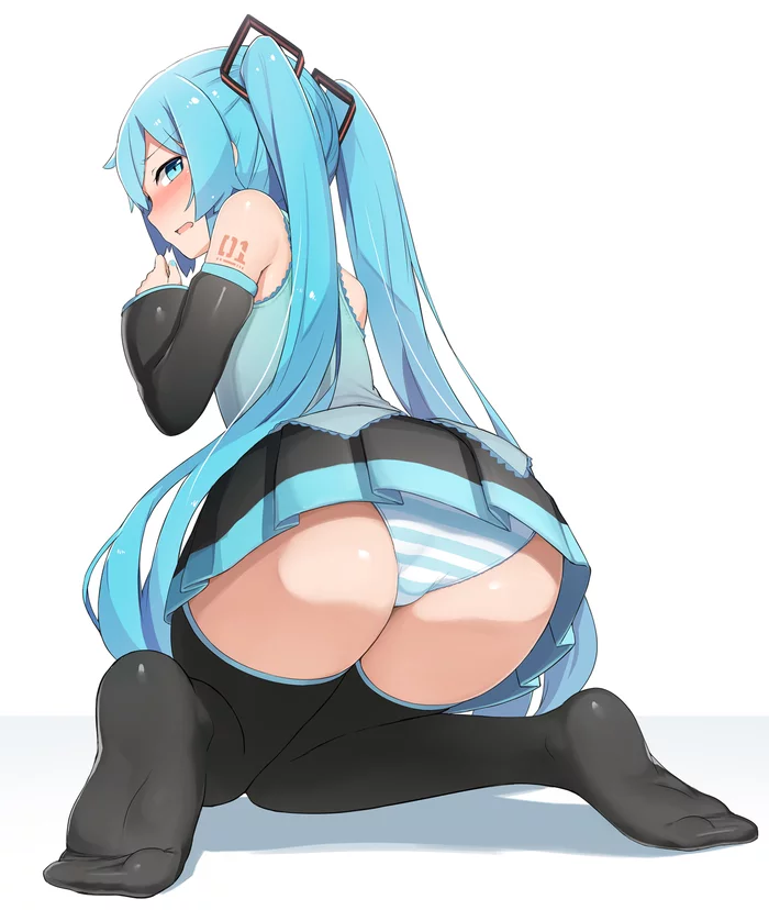 Miku - NSFW, Hatsune Miku, Not anime, Anime art, Anime, Pantsu, Vocaloid, Booty