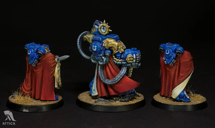 Marneus Calgar, Ultramarines chapter master, 28 мм - Моё, Warhammer 40k, Warhammer, Покраска миниатюр, Миниатюра, Солдатики, Ultramarines, Настольный варгейм, Длиннопост