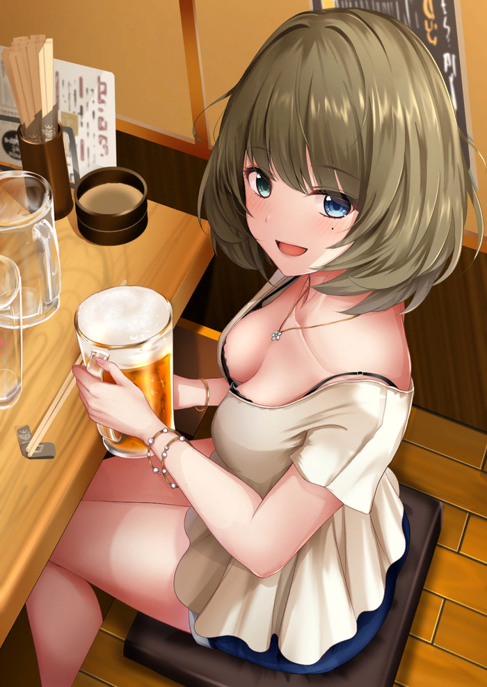 Let's have a drink Takagaki Kaede, Idolmaster, Idolmaster Cinderella Girls, Anime Art, 