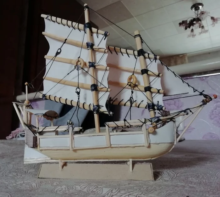 Reply to the post “Model of a Chinese pirate junk. » - My, Modeling, Ship, Handmade, Junk, Craft, Cardboard models, Reply to post, Longpost