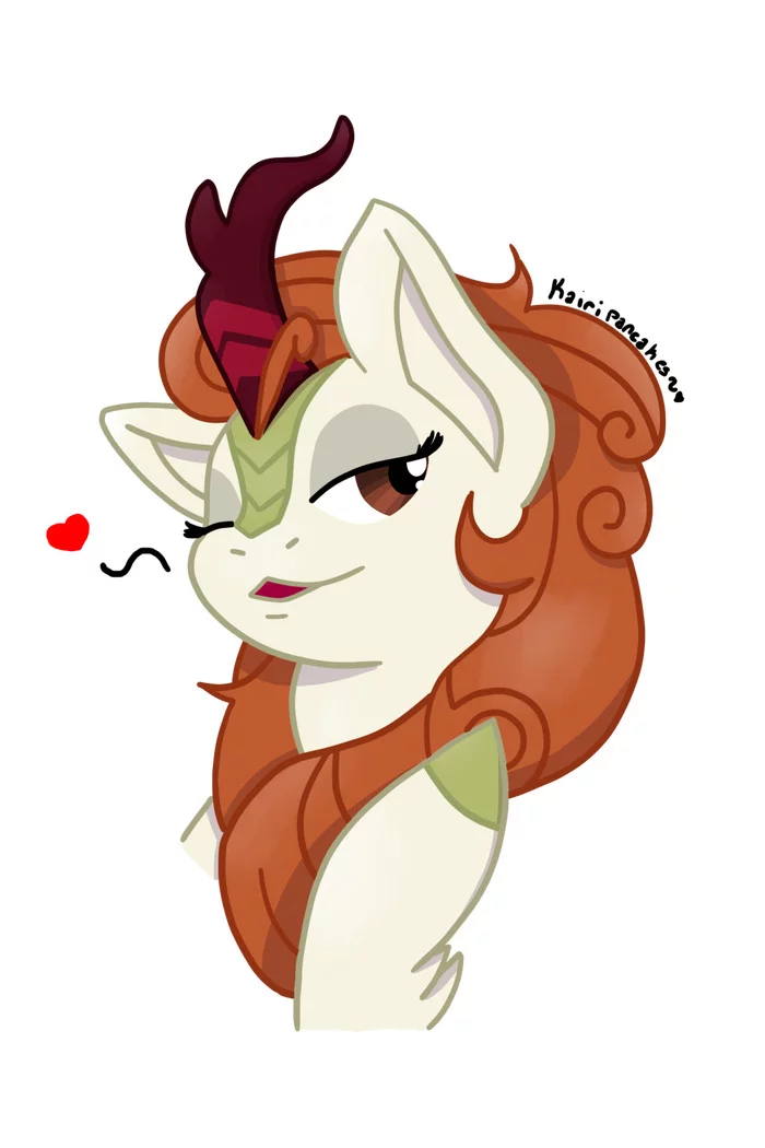 When you told her that you like her fluff :3 - My little pony, PonyArt, Autumn blaze, MLP Kirin