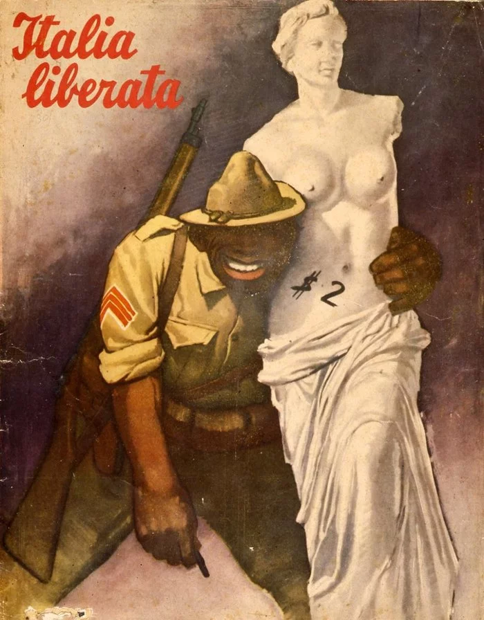 Italian anti-American poster - The Second World War, Fascism, Propaganda, Caricature, Story, Italy, 20th century