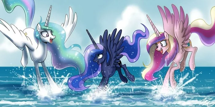 Vacation - My little pony, Princess celestia, Princess luna, Princess cadance, John joseco