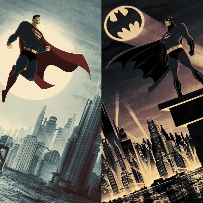 Superman vs Batman - Art, Superman, Batman, Noir