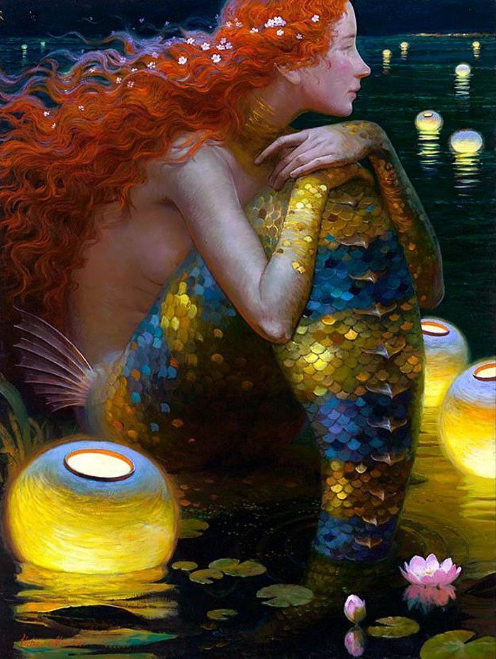 Mermaids - NSFW, Art, Painting, Mermaid, Erotic, Longpost, Victor Nizovtsev